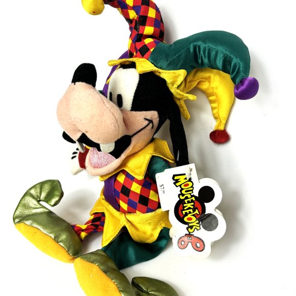 Disney Jester Goofy Mini Bean Bag Plush Tag Vtg NWT - Picture 2 of 9